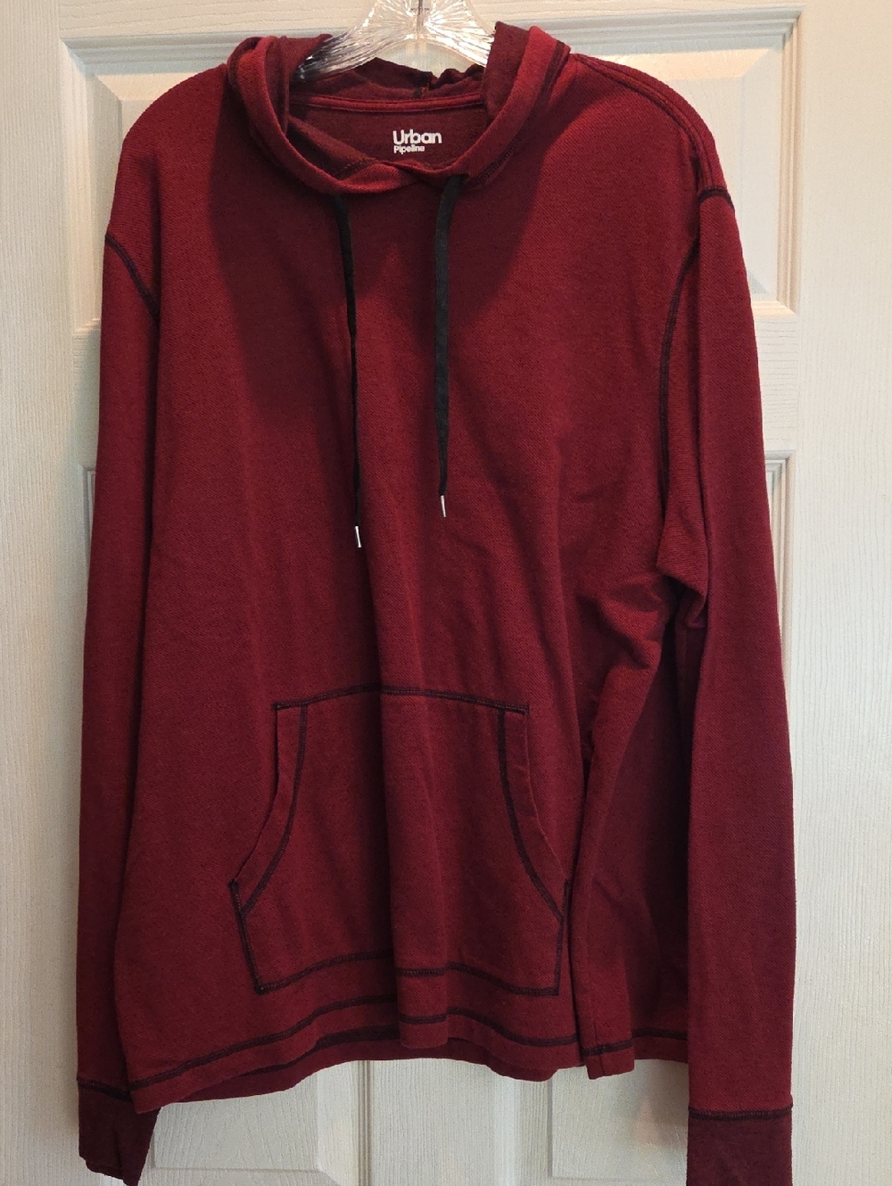 urban pipeline Men's Burgundy Pullover Hoodie